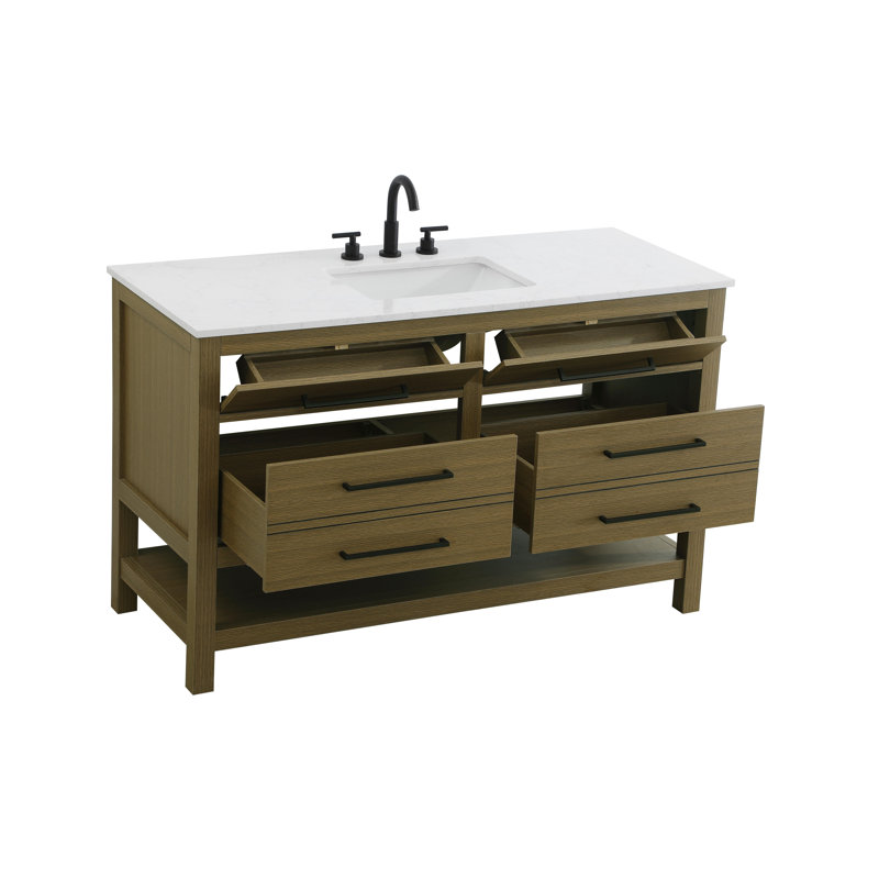 54 inch Single Bathroom Vanity_Modern_VF60554, Chestnut Brown, 54"