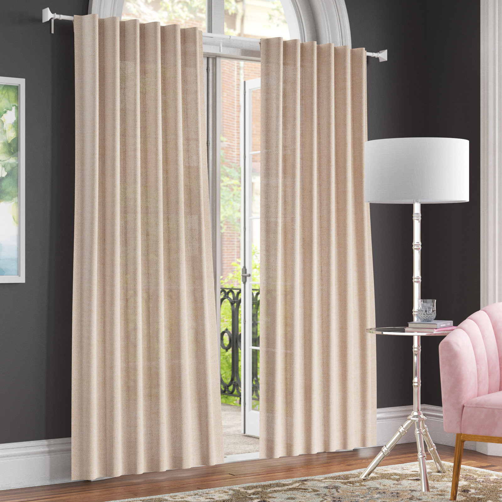 Vincenzo Semi Sheer Rayon / Viscose Curtain, 54" W x 84" L