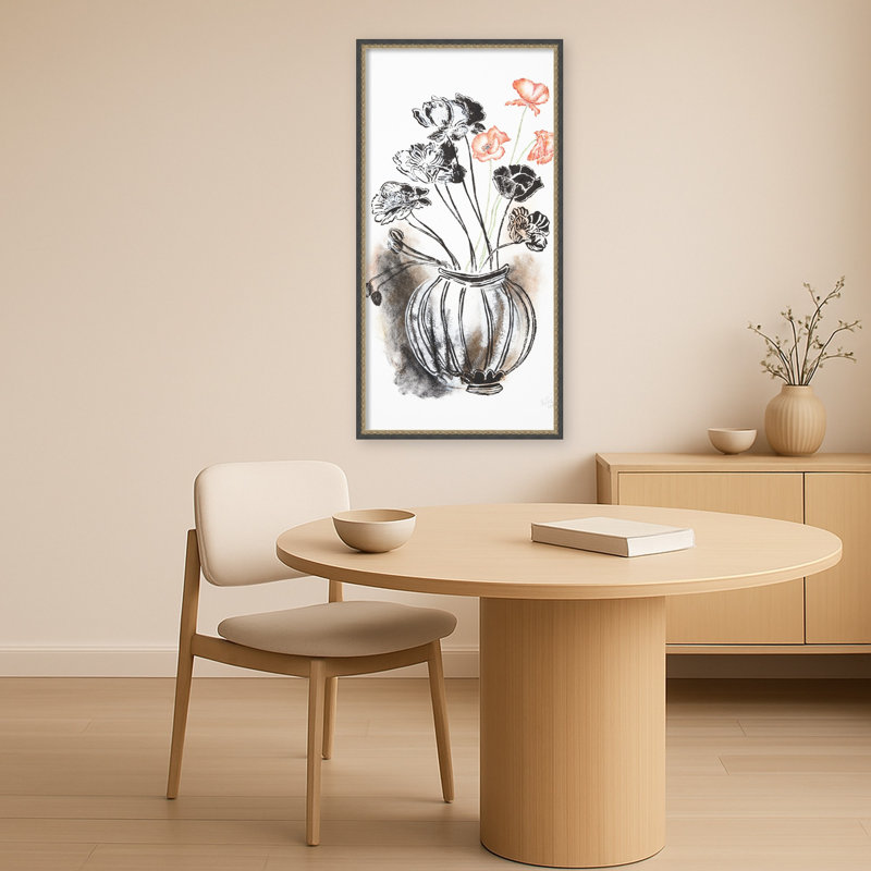 «Dark Flowers» par Mette Rix, reproduction d'art sur toile encadrée, Matinée bronze noir