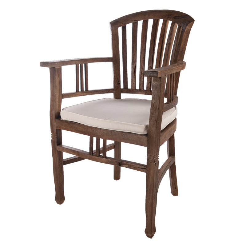 Odling 47cm H Solid Wood Slat Back Armchair