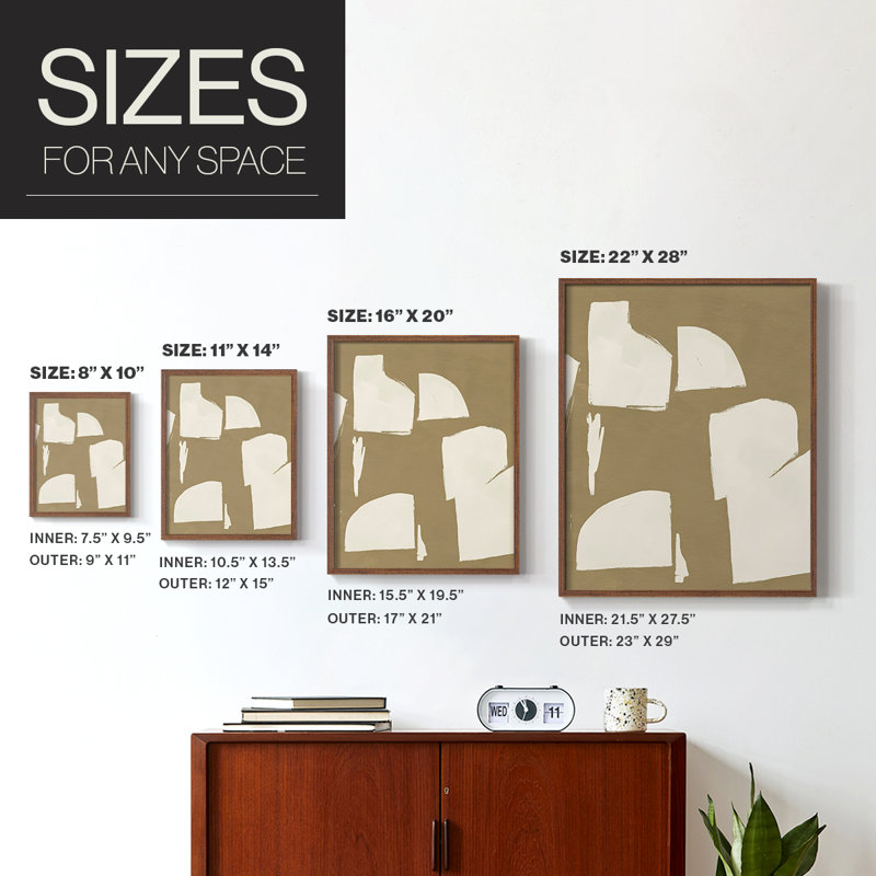 Impression encadrée Chunky Abstract IV - bois massif, Brun, H 28 po x l 22 po