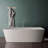 67 Inch Freestanding Solid Surface Soaking Bathtub