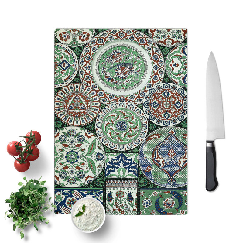 Tempered Glass 18Th Century Persian Chopping Board, 20 cm W x 28.5 cm L