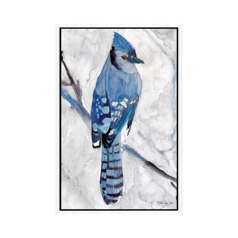 Blue Jay I - Painting on Canvas, 101.6cm H x 66.04cm W x 3.81cm D, White Floater Framed