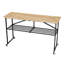 Établi de boucher pliant robuste Smartfold - Table utilitaire portative avec plateau en bois, roulettes verrouillables et cadre en acier à pliage rapide