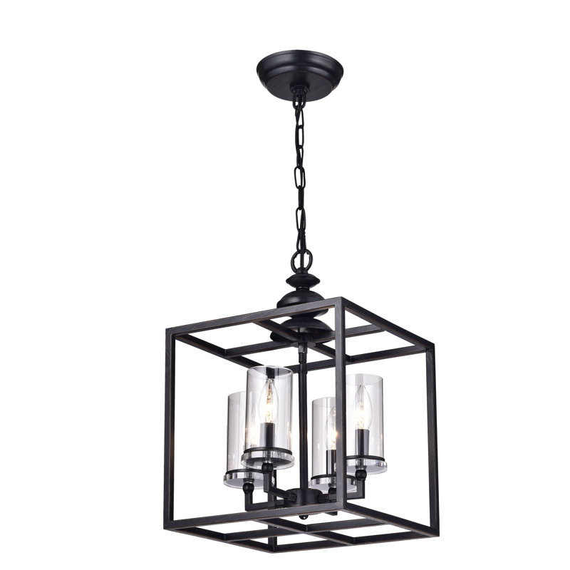 Lustre carré de style bougie à 4 lumières 12,2 po Willy