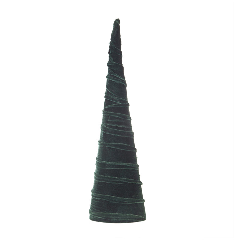 Arbre à cône en velours - 6 po de diamètre x 16 po - vert