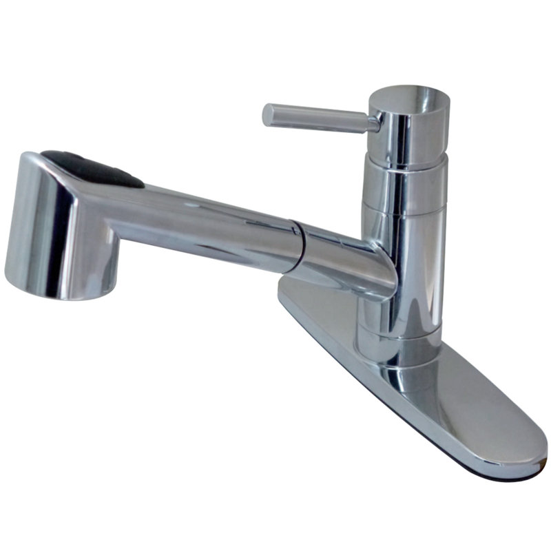 Robinet de cuisine à poignée simple pull out Wilshire, Chrome poli