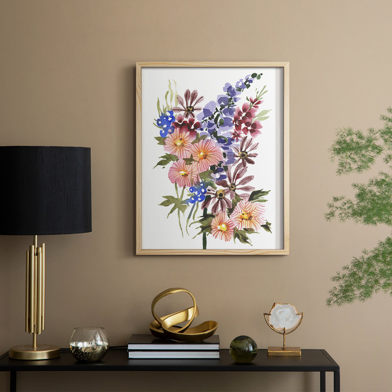 Garden Bouquets III Framed Print - Solid Wood, Naturel, H 11 po x l 9 po