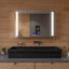 Lavabo de salle de bain rectangulaire semi-encastré en argile réfractaire 48 po Alfi Brand-95312584