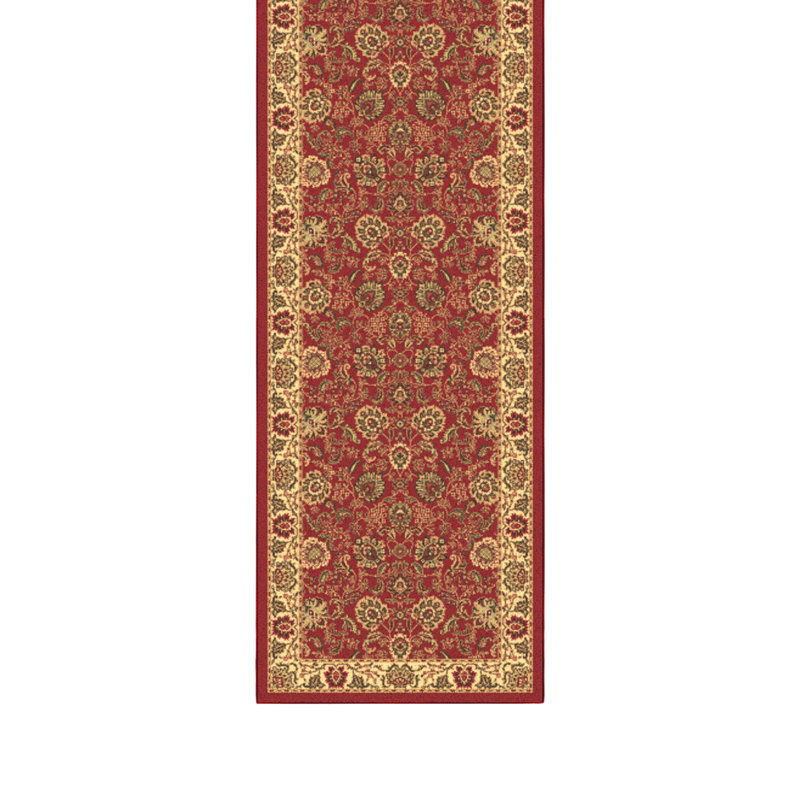 Homeline Non-Slip Rubberback Oriental Indoor Runner Rug, Dark Red, Runner 2'7" x 29'