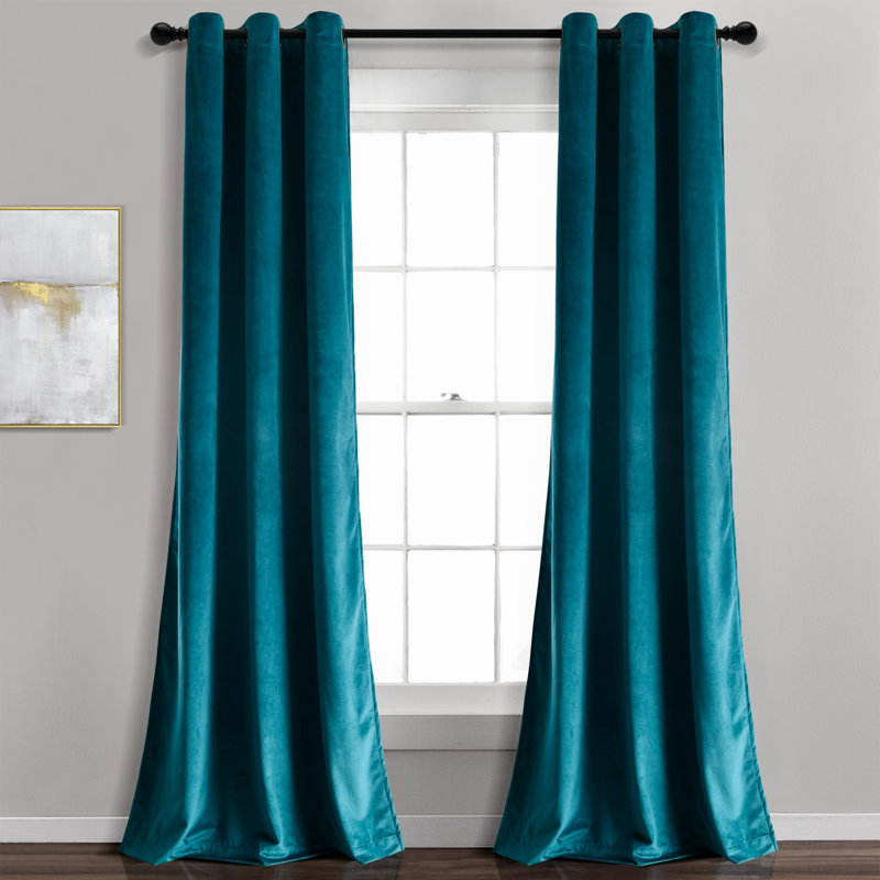 Paire de rideaux isolants Prima Velvet, l 38 po x L 95 po, Paon