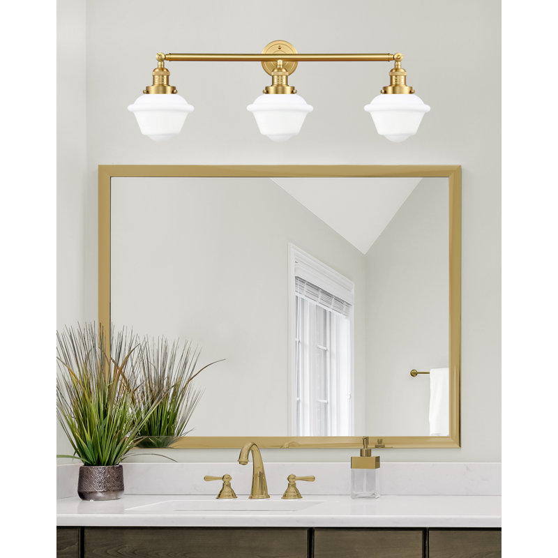 Anthony 3 - Light Dimmable Vanity Light, Matte White, Satin Gold, Bulb Not Included