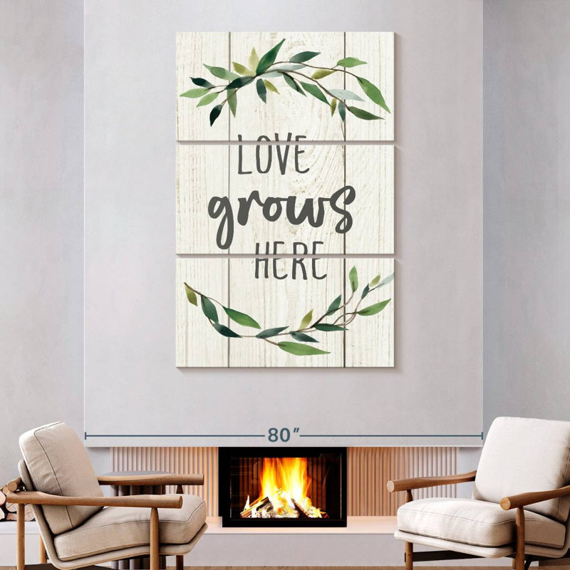Plaque murale Kema Love Grows Here II, H 74 po x l 48 po