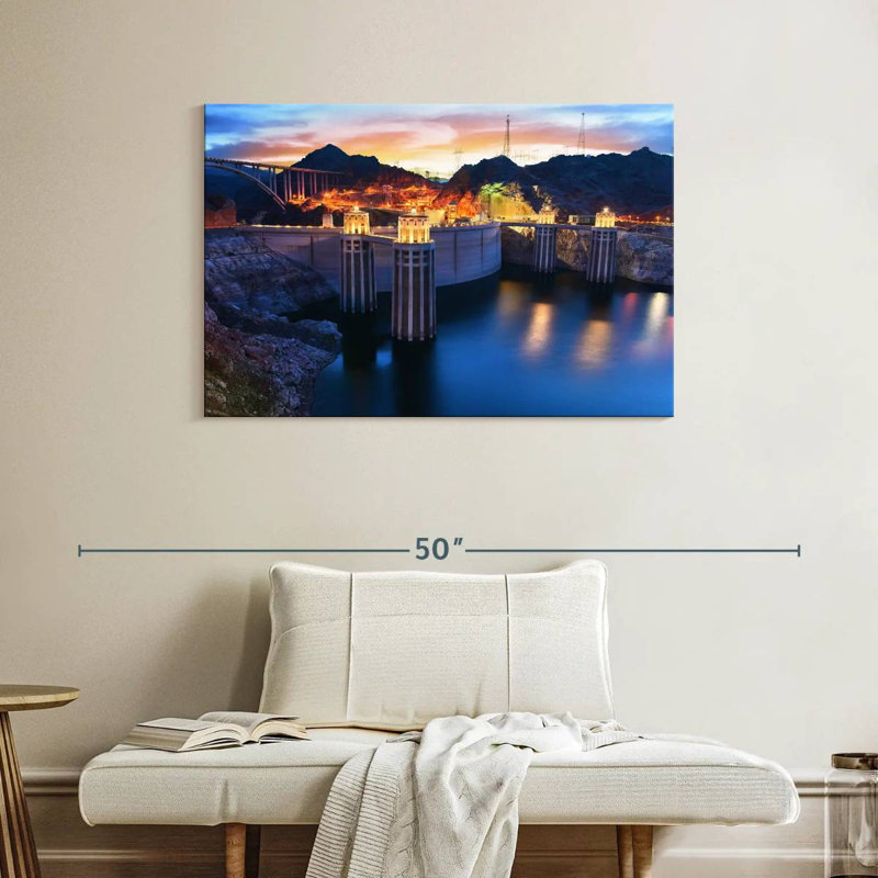 Nicci Hoover Dam At Night, 26" H x 39" W