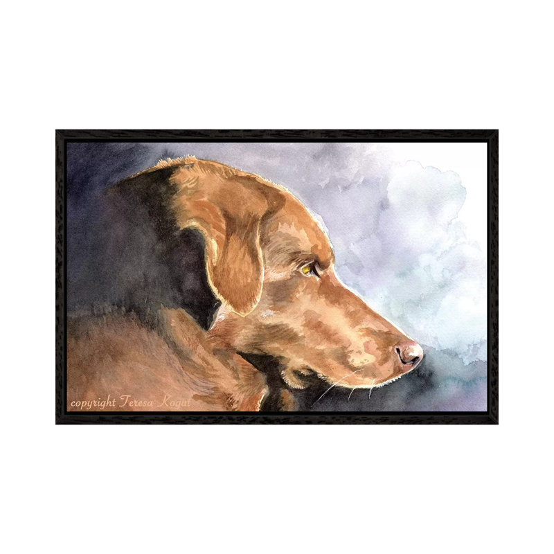 My Daisy by Teresa Kogut - Painting on Canvas, 45.72cm H x 66.04cm W x 3.81cm D, Black Floater Framed