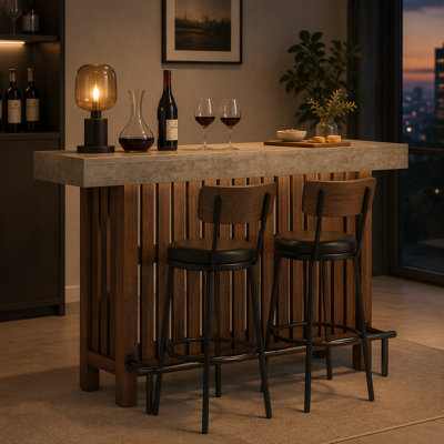 2-Tier Bar Table with Footrest