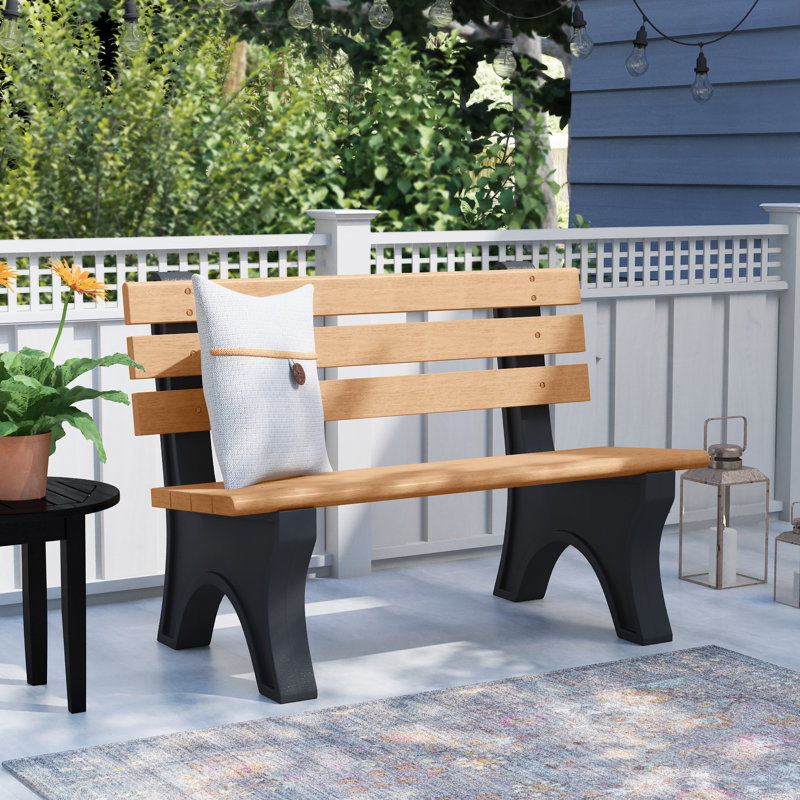 Banc de parc en plastique recyclé Wetzel, Boulon en J, 6', Cèdre