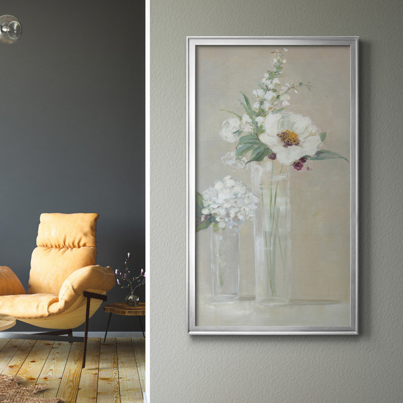 Select Blooms - Peinture sur toile encadrée, H 14,5 po x l 26,5 po x P 1,5 po, Cadre argenté