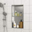 Niche double 13 po x 25 po en acier inoxydable, nickel brossé-1490376854