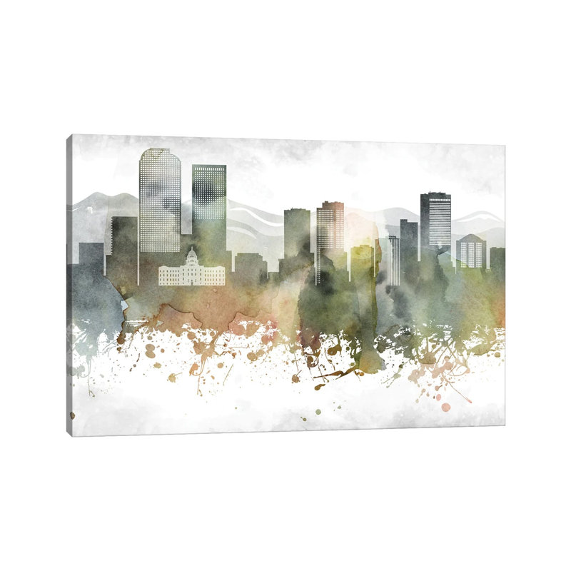 Denver Skyline 1 Piece Wrapped Canvas Painting, 66.04cm H x 66.04cm W x 1.905cm D