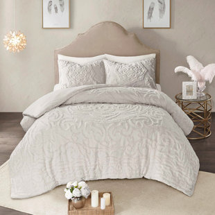 Édredon en coton chenille à motif médaillon de style contemporain
