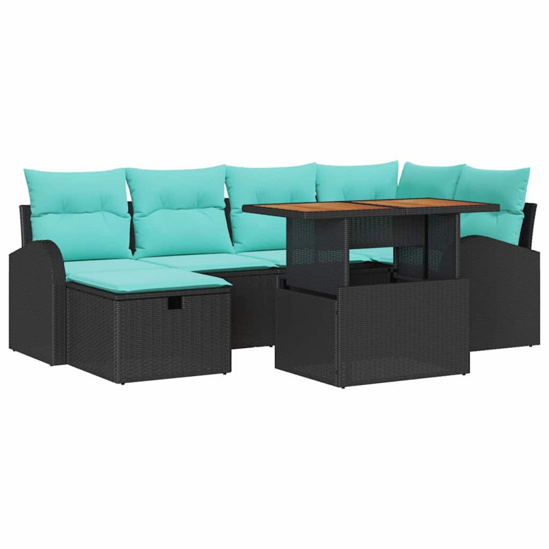 Ensemble de canapé de jardin réglable en hauteur 7 pièces vidaXL