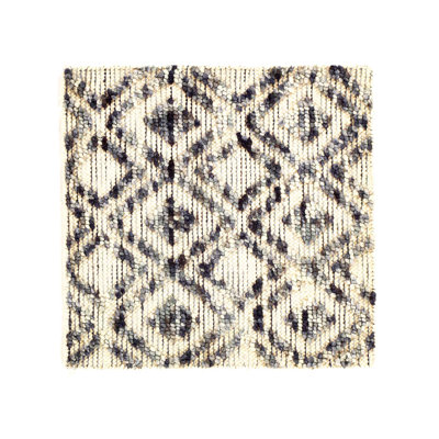 Silver color Pile & Loop Design Rug 2'X 2'
