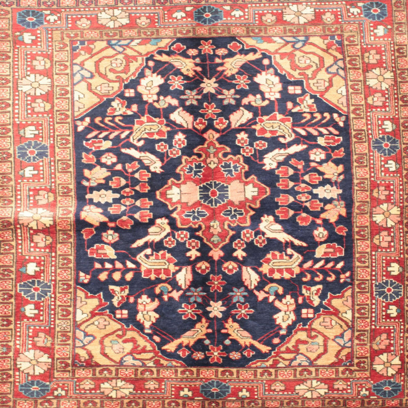 Tapis décoratif brune de style sud-ouest nyasia, Carré 7 pi