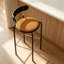 Chaise d'appoint à dossier bas brun (ensemble de 2)-1224850975