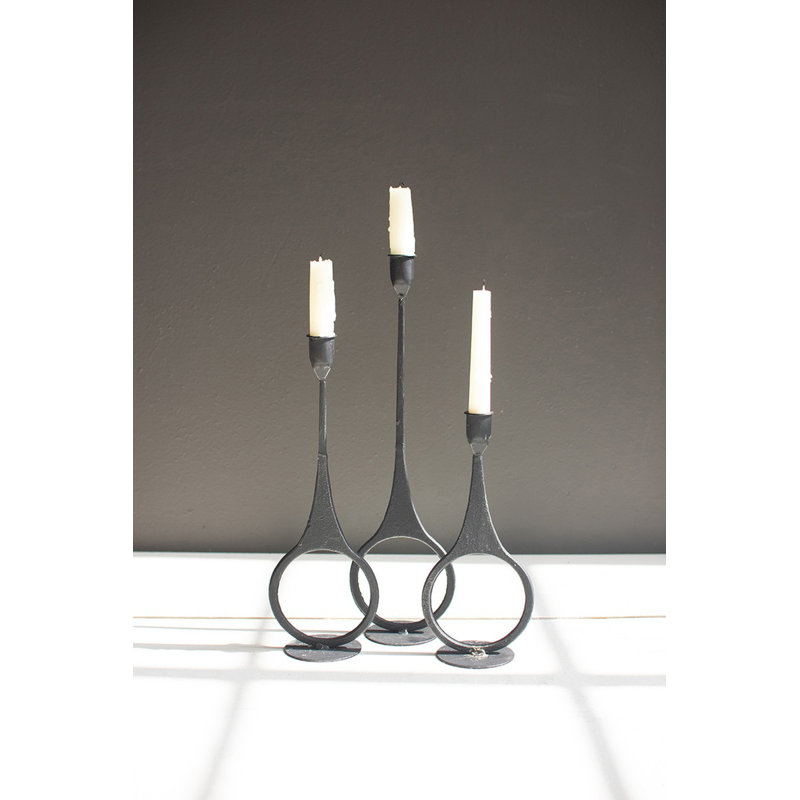 Ensemble de 3 chandeliers en fer pour plateau de table