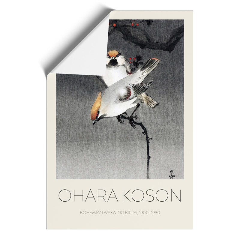 Bohemian Waxwing Birds Print by Ohara Koson - Frameless Print, 42cm H x 30cm W x 0.1cm D