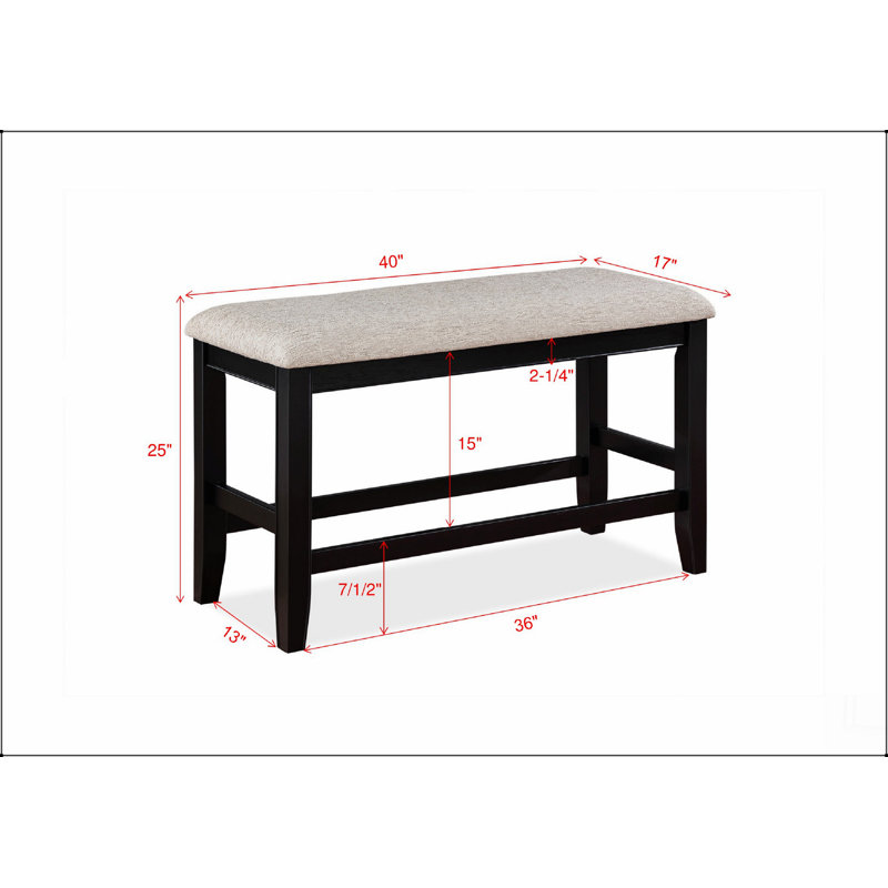Mobilier en bois de style campagnard avec repose-pieds et banc à hauteur de comptoir 1 pièce