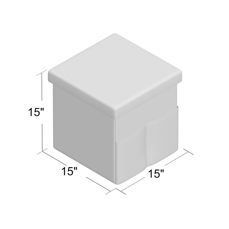 Repose-pieds Charboneau avec poches de rangement - Repose-pieds pliables de 15 pouces ou organisateurs de rangement pour chambre à coucher, salon ou dortoir, ensemble de 2 - Gris