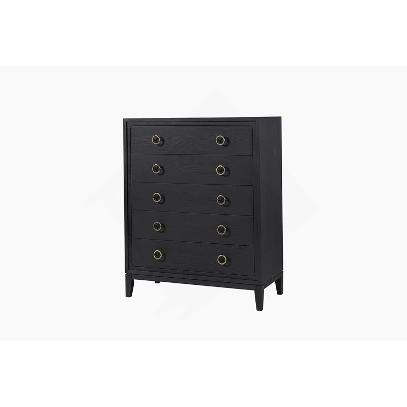 Commode 5 tiroirs au fini poivre