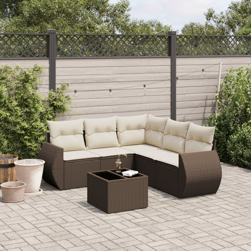 Ensemble de canapé de jardin modulaire en rotin PE 6 pièces Vidaxl