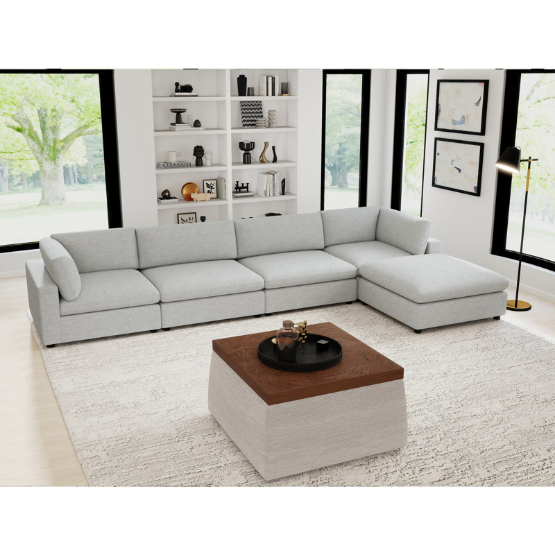 Canapé modulaire 5 pièces avec repose-pieds Minimalist