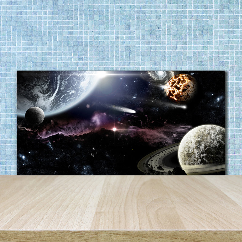 Belal 50cm W x 100cm L Glass Peel and Stick Panel