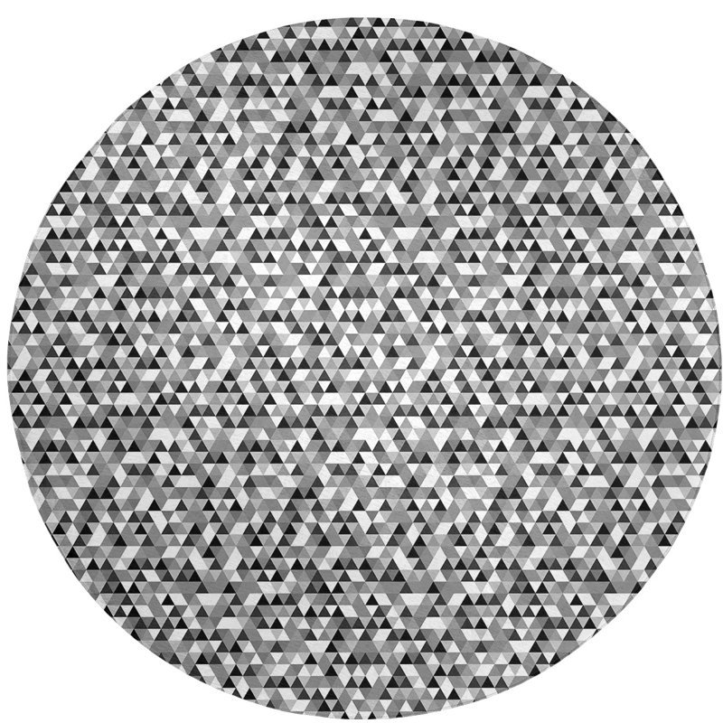 Chenille Geometric Indoor Rug, Round 5'
