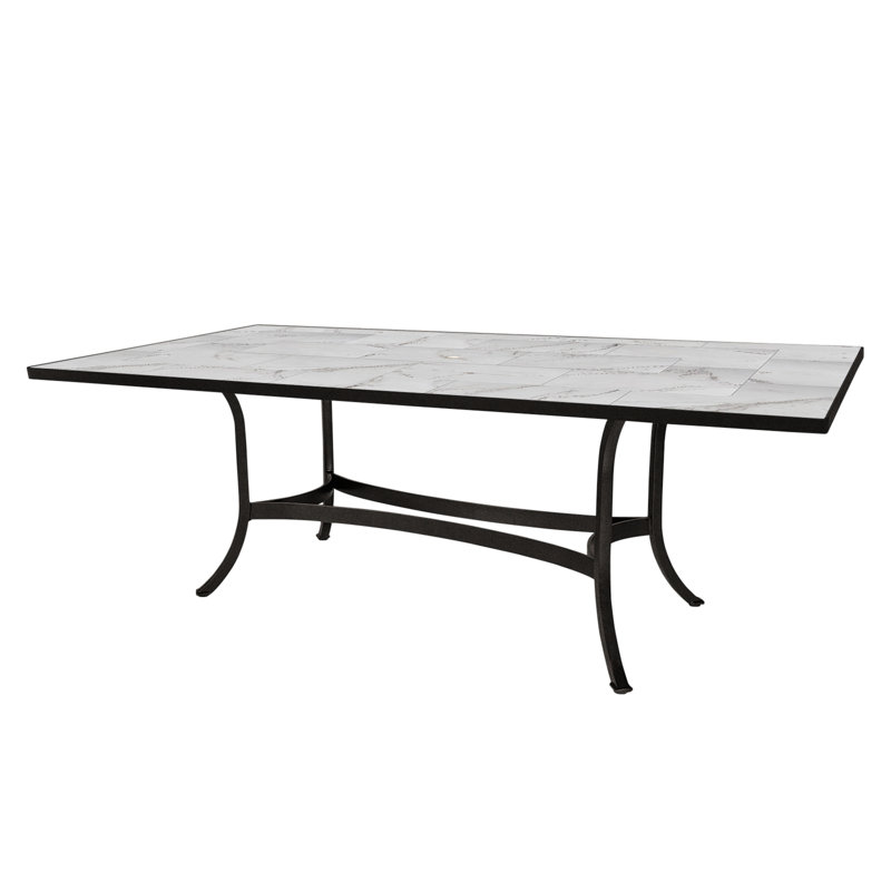 Outdoor Rectangle Dining Table, Carbon Black, Pallazo White