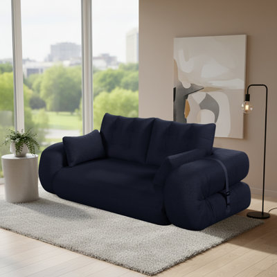 Canapé-lit modulaire convertible, canapé-lit 3 en 1 avec fauteuil inclinable et rangement pour le salon