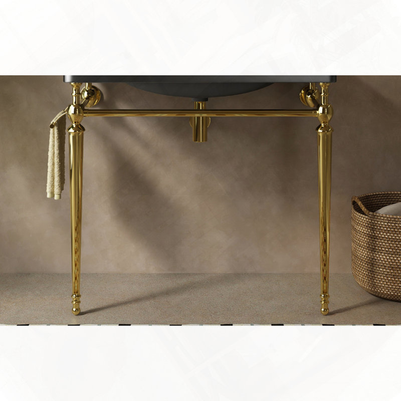 Console de salle de bain autoportante avec pieds en fer sans lavabo et robinet