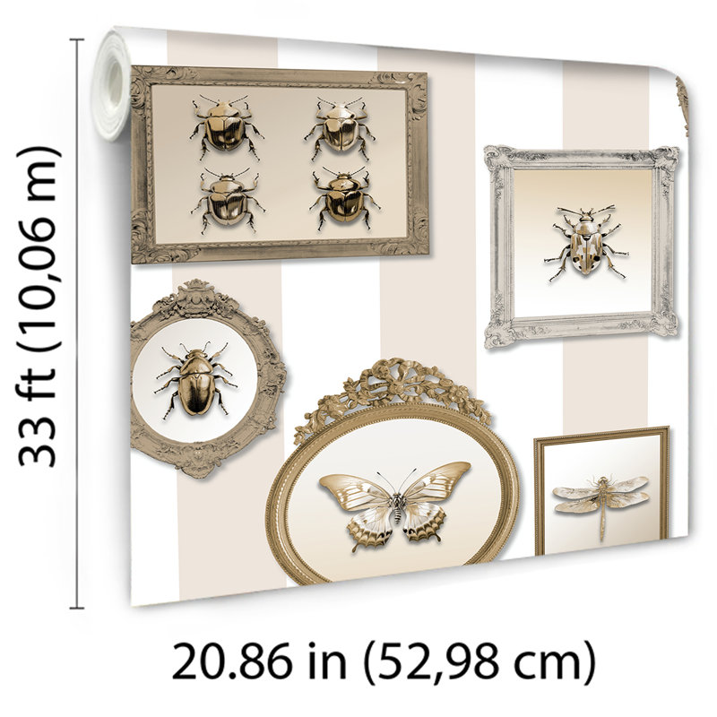 Papier peint Entomology Gallery Beige, Beige