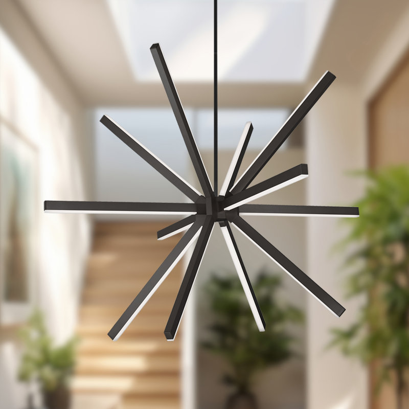 Lustre sphérique unique à DEL à 13 lumières Sirius, Noir, H 15,75 po x l 20 po x P 20 po