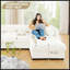 Canapé 2 places en chenille avec 2 repose-pieds-38049790