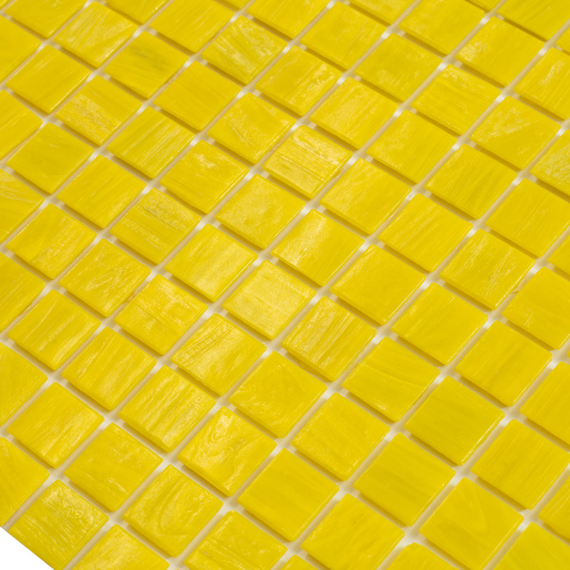 Celestial 0.8" x 0.8" Glass Grid Mosaic Wall & Floor Tile, Canary Yellow