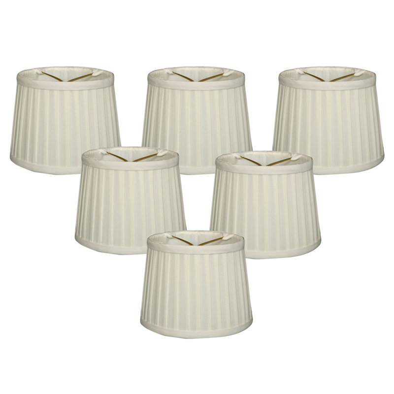 abat-jour tambour de style candélabre en soie/chantoung 4,25 po (à clips), Blanc