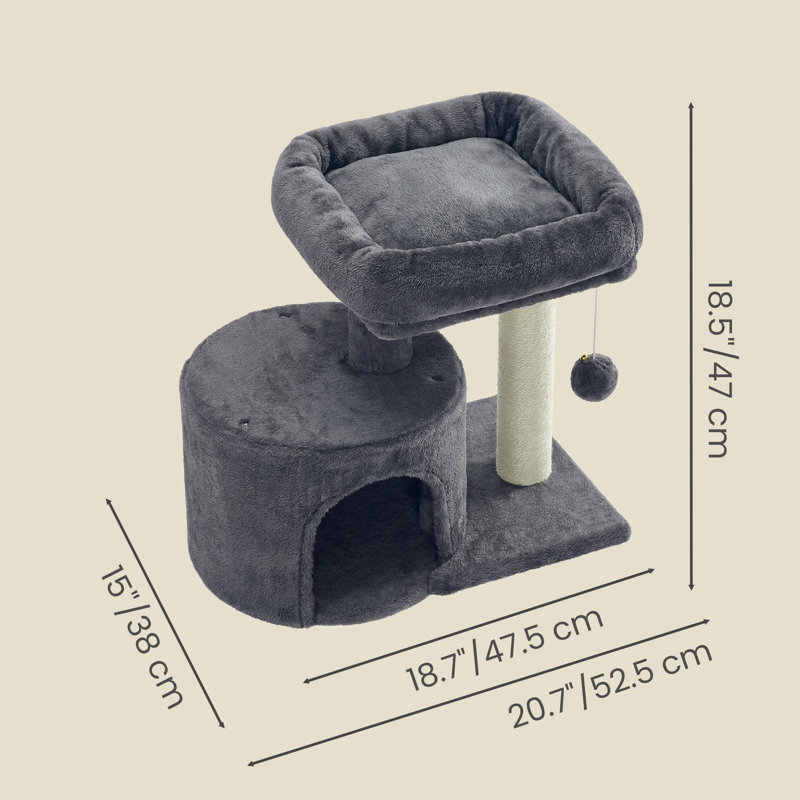 47cm H Cat Tree, Smokey Grey