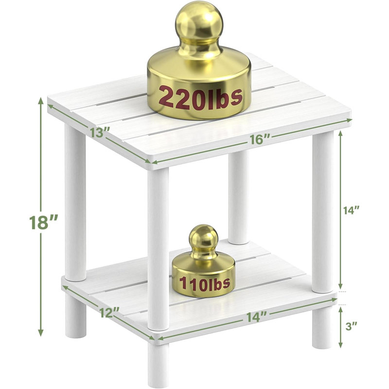 Outdoor Side Table 2 Tier Outdoor Table For Adirondack Side Tables For Outside Or Indoor Bamboo End Table For Pool Porch Weather Resistant Easy Maintenance
