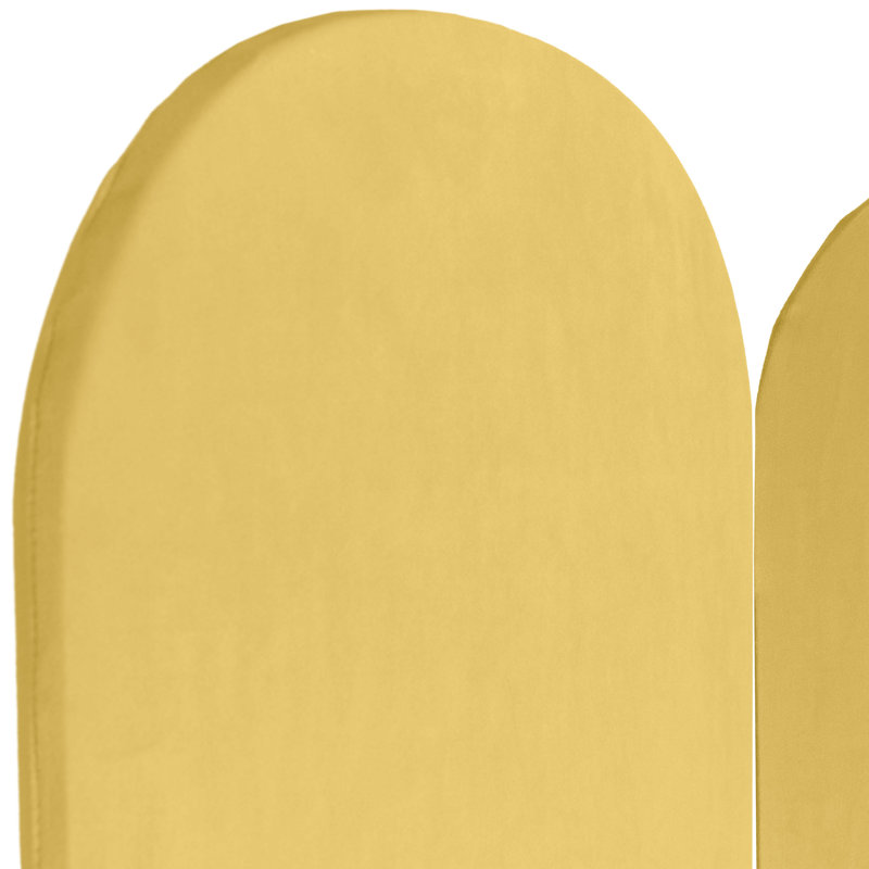 6 Ft. Classic Arch Velvet Room Divider Blue 3 Panel, Yellow